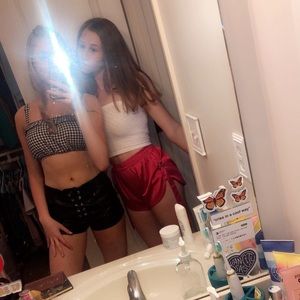 Pink satin Forever 21 shorts